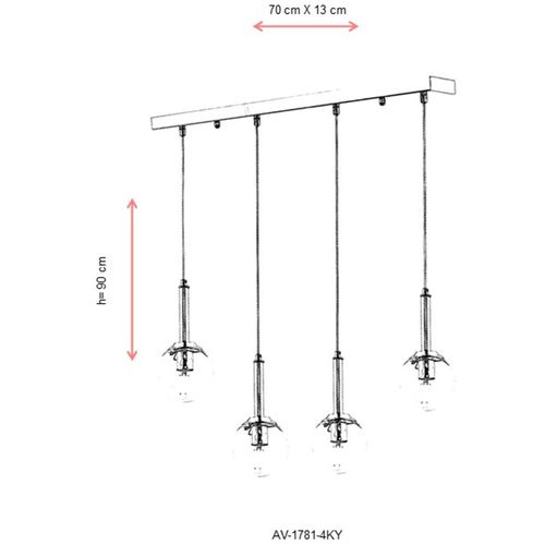 AV-1781-4KY Chrome Chandelier slika 3