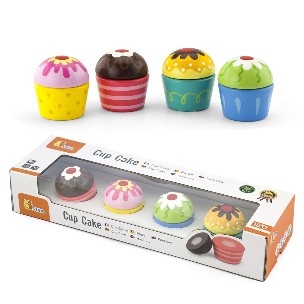 Viga drveni kolačići cupcakes 4 kom slika 4