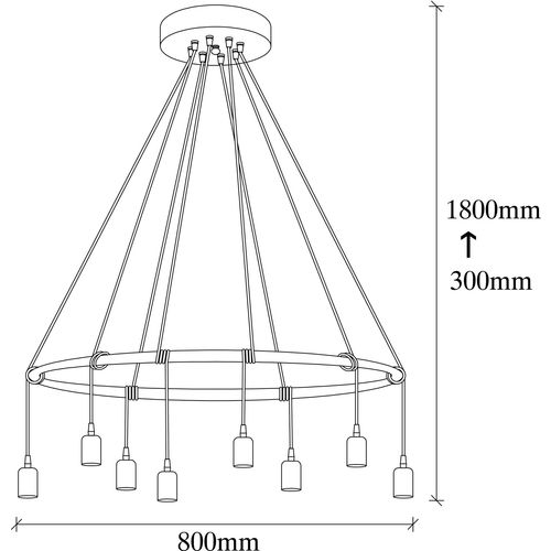 Salkım - 3111 Black Chandelier slika 3