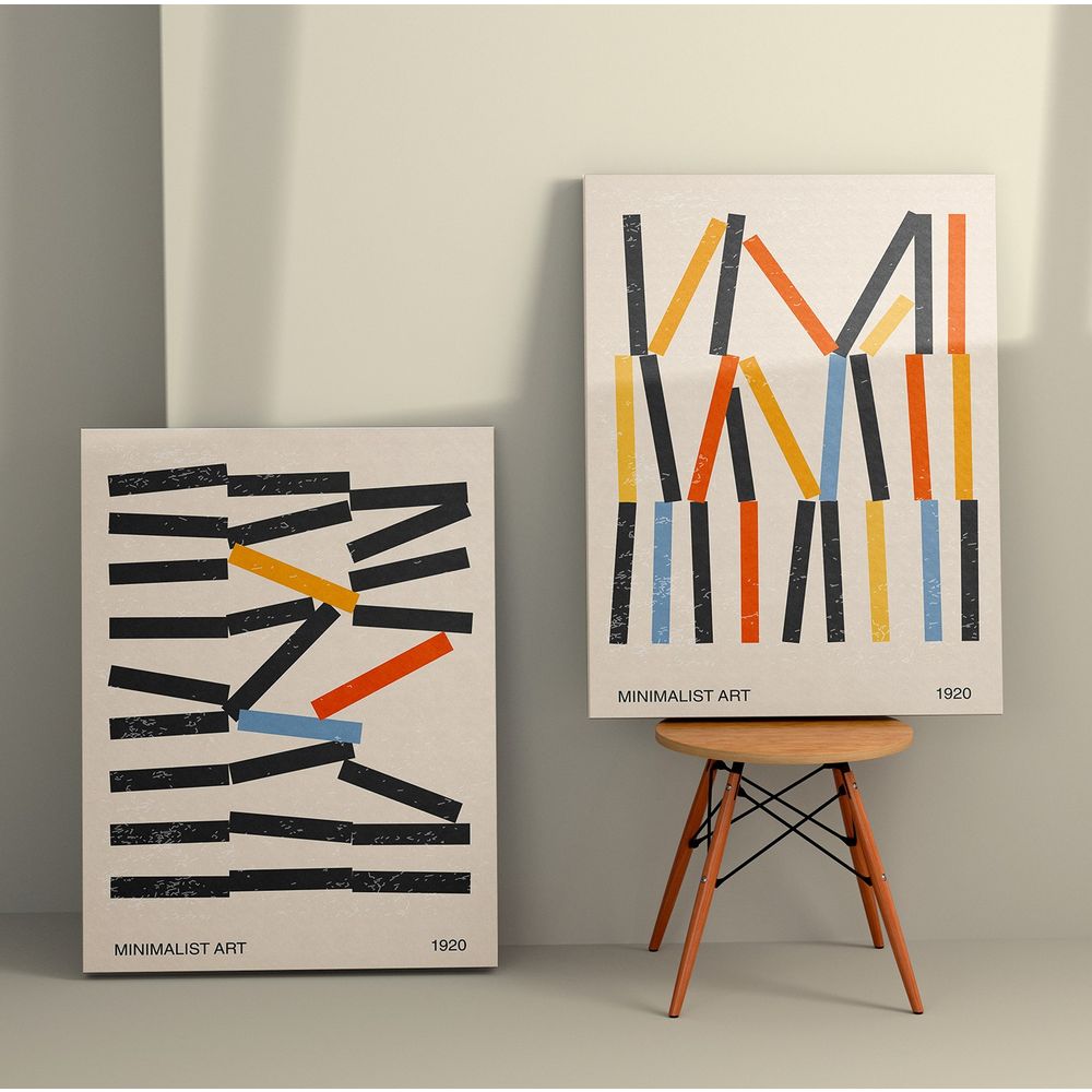 Dekorativno Platno Slikarstvo 2KNV4267 - 50 x 70 Multicolor (Set od 2 Komada) slika 1