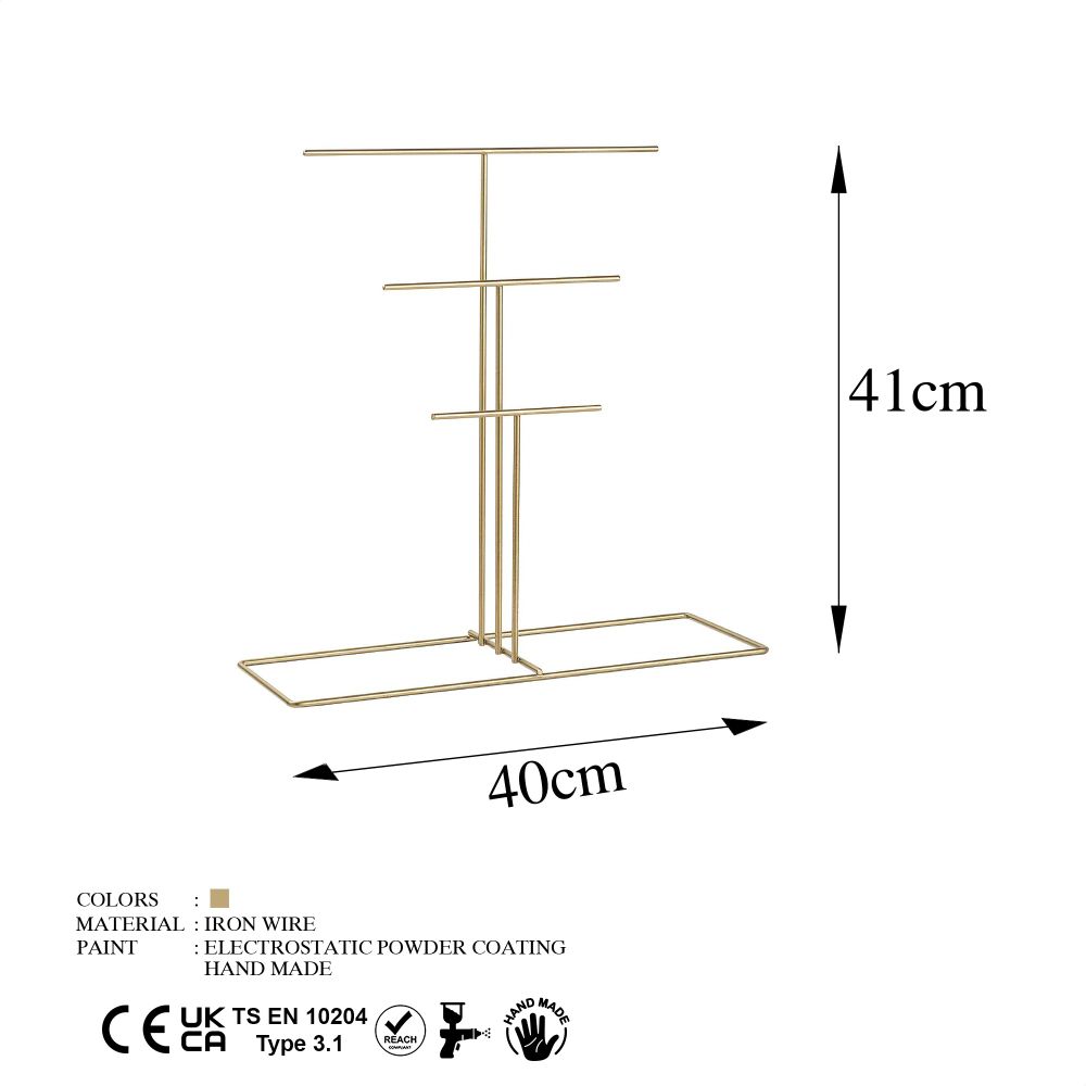 Jewellery stand organizer TK-006, colour: gold slika 8