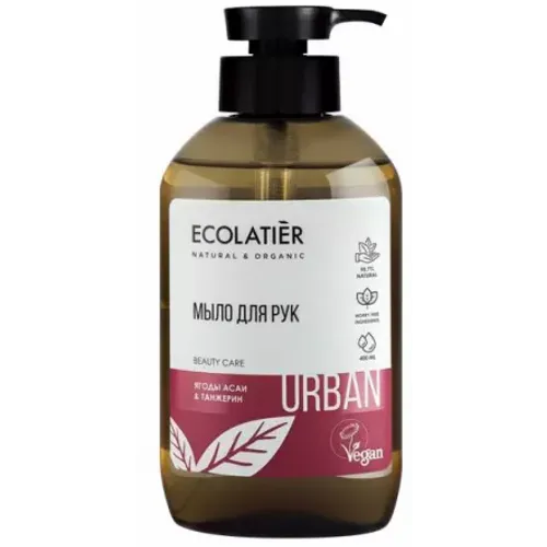 ECOLATIER Urban tečni sapun za ruke sa eteričnim uljima acai bobica i mandarine 400ml slika 1