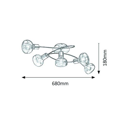 Rabalux Holly plafonska lampa 5x40W bez sijalice slika 4