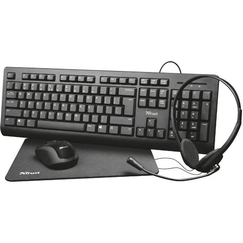 Trust Primo 4in1 Office set tastatura+wireless miš+podloga za miš+slušalice slika 1