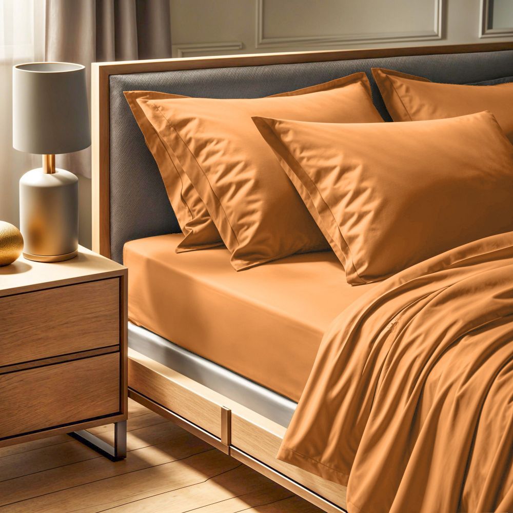 Ranforce super king fitted sheet (FR) (IT) (ES) (DE) Tonne Orage - 25, colour: orange slika 1