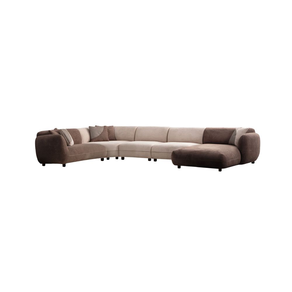 Ugaona sofa Pavia Corner 7 (L1,5+Cx+O1+O1+Chlr) - boje: krem smeđa slika 4
