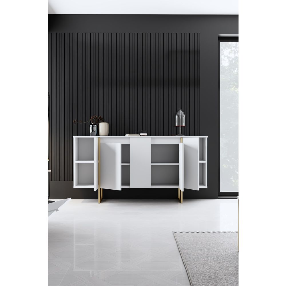 Luxe Konzolni Sto - Bijeli sa Zlatnim Detaljima slika 5