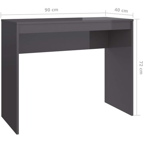 Radni stol visoki sjaj sivi 90 x 40 x 72 cm od iverice slika 29