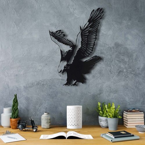 Wallity Eagle Black Decorative Metal Wall Accessory slika 1