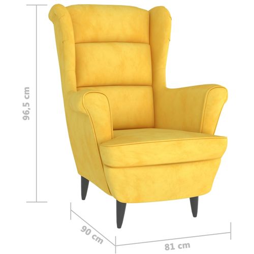 Fotelja od baršuna boja senfa slika 7