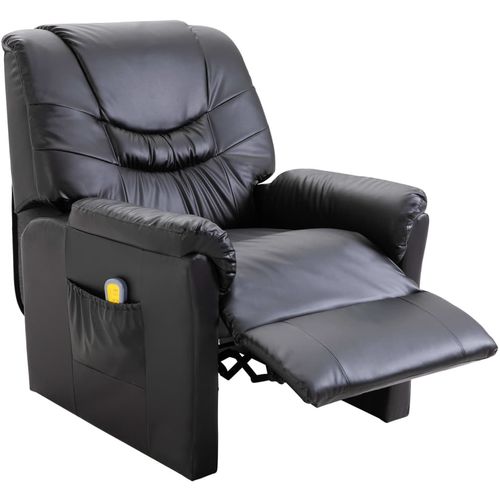 Masažna stolica od umjetne kože crna slika 28