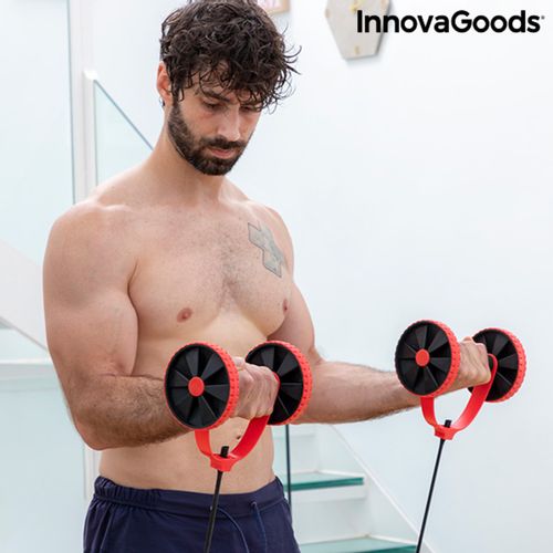 Valjak za trbušnjake s rotirajućim diskovima, elastičnim trakama i vodičem za vježbanje Twabanarm InnovaGoods slika 7