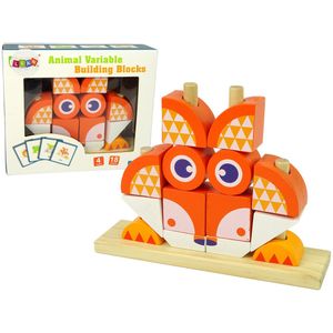 Montessori drvena prostorna slagalica 3D sova, narančasta