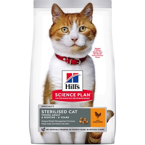 Hill's Science Plan Young Adult Sterilized Cat piletina, potpuna suva hrana za odrasle mačke 10kg slika 1