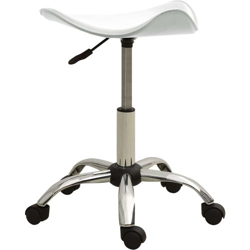 Salonski stolac od umjetne kože bijeli slika 4