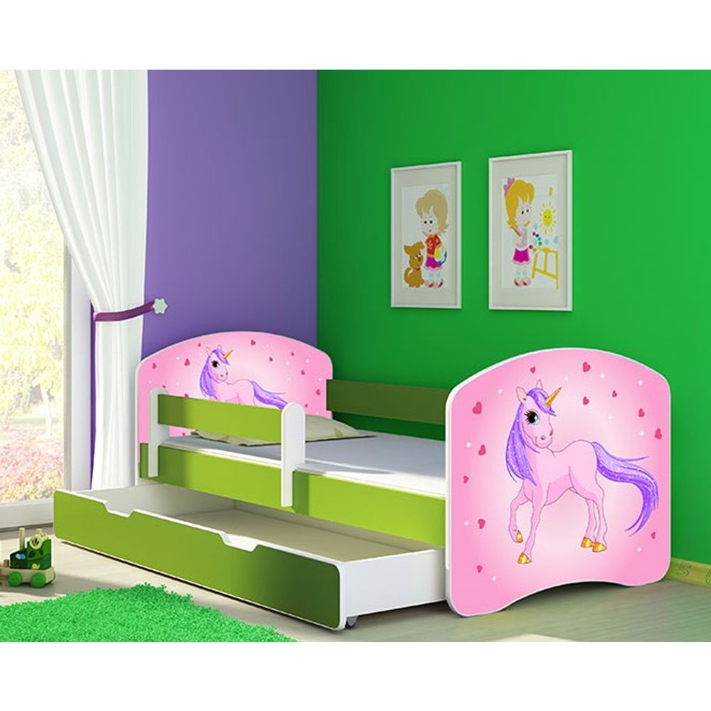 ACMA Dječiji krevet Acma II sa ladicom Green - 160x80cm - Dezen 17 slika 1