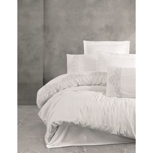 Genny - White White Satin Double Quilt Cover Set