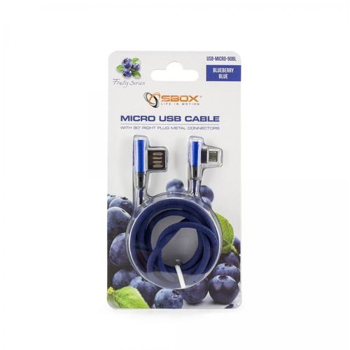 SBOX kabel USB->Micro USB 90 M/M 1,5M plavi slika 2