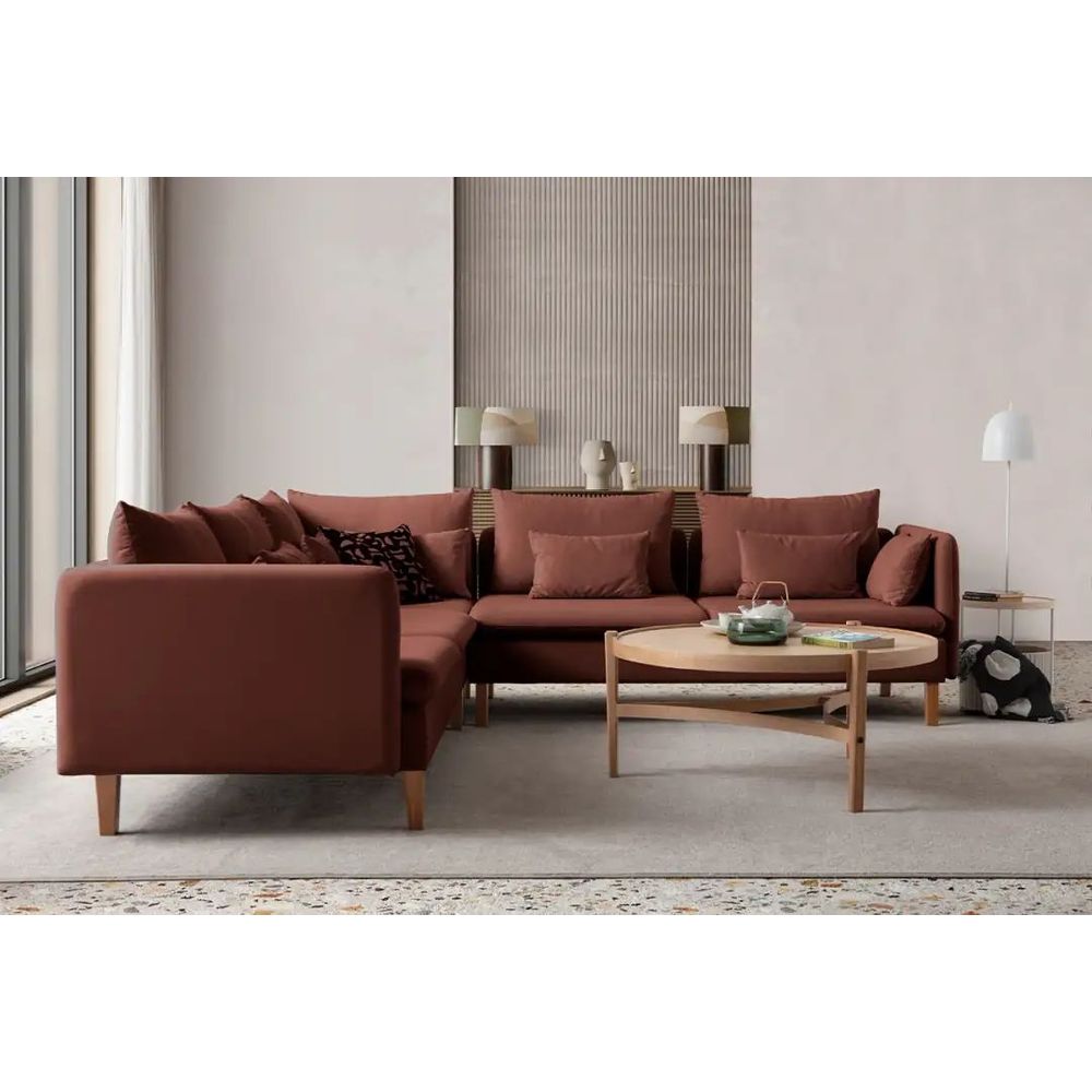 Ugaona Sofa Flexy L - boja: crvena pločica slika 3