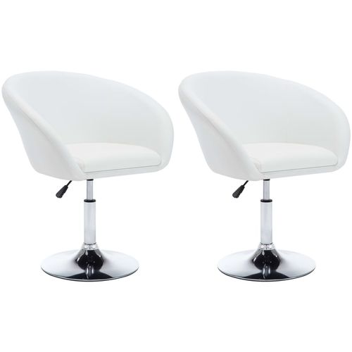 Blagovaonske stolice od umjetne kože 2 kom okretne bijele slika 8