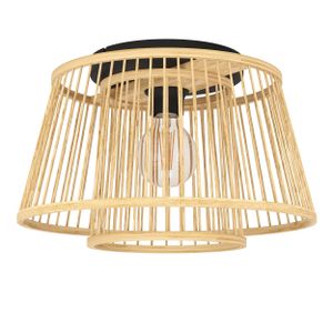 Eglo stropna lampa 'Hykeham' - čelik i drvo natur, E27
