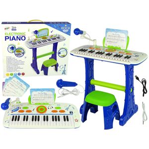 Dječji klavir na postolju "Piano for Kids" sa notama - plava