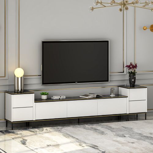 Woody Fashion TV jedinica, Imaj - White, Marble slika 3