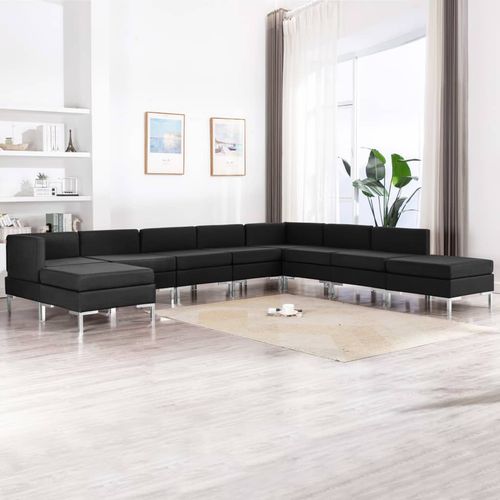 9-dijelni set sofa od tkanine crni slika 9