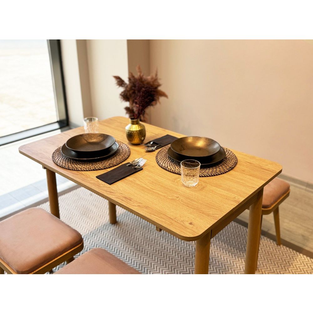 Vina Mini 05 0900 - Set Ekstenzibilnog Stola i Stolica od Hrasta (5 Komada) slika 4