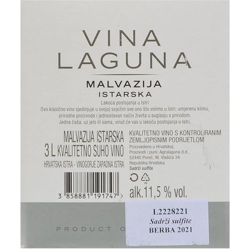 Vina Laguna malvazija kvalitetno vino bib 3l slika 2