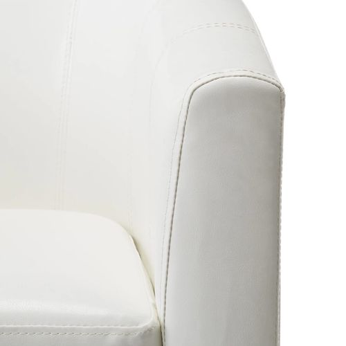 Fotelja od umjetne kože bijela slika 28