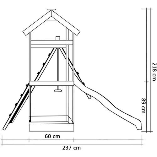 Set za igru s toboganom, ljestvama i ljuljačkama 286x237x218 cm slika 15