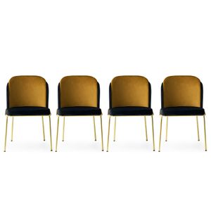 Dore - 106 V4 Black
Gold Chair Set (4 Pieces)