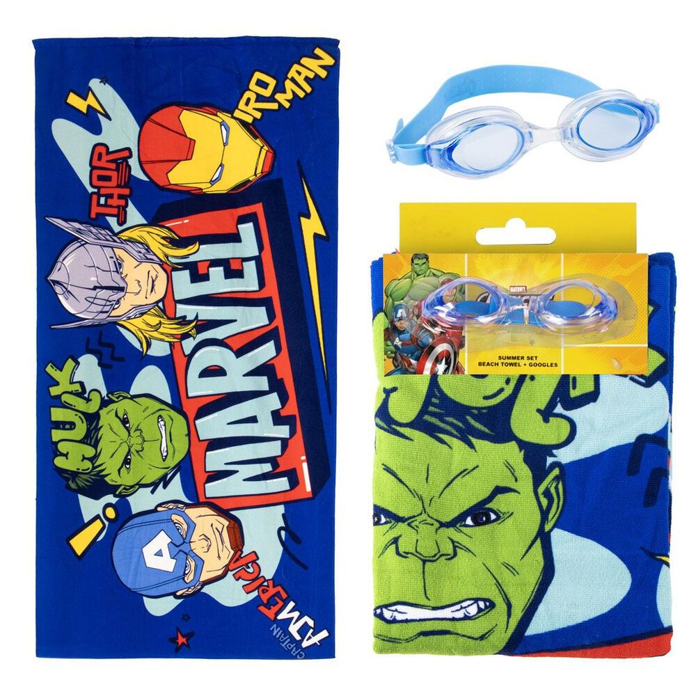 Set ručnik + naočale za plivanje Avengers Marvel slika 1