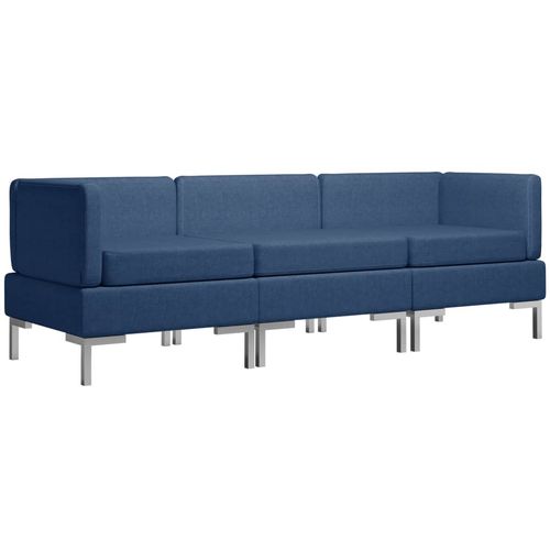 3-dijelni set sofa od tkanine plavi slika 28