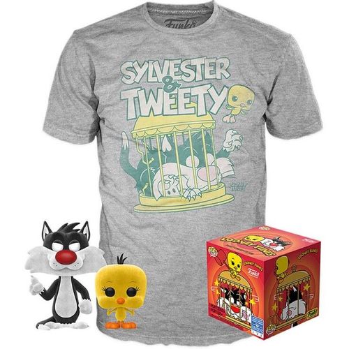 Set figure POP & Tee Looney Tunes Sylvestre and Tweety Flocked Exclusive size XL slika 1