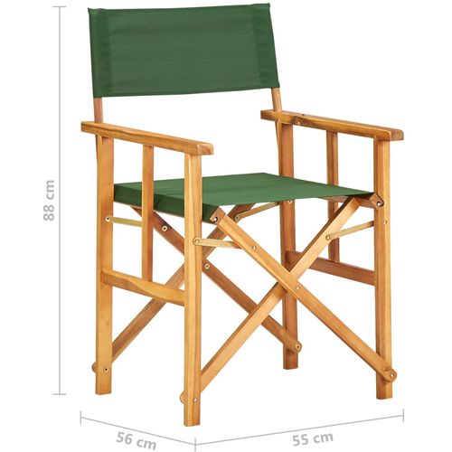 Redateljska stolica od masivnog bagremovog drva zelena slika 16