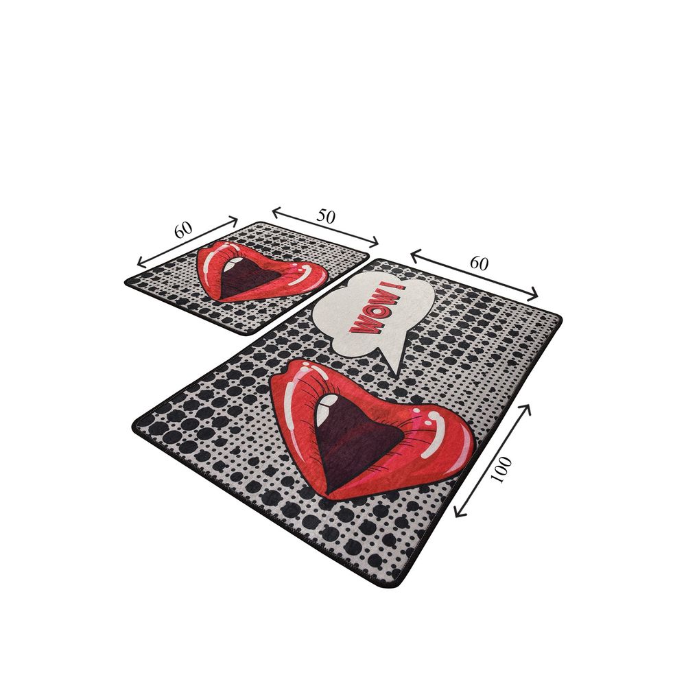 Set Kupaonskih Tepiha Kiss Multicolor (2 Komada) slika 3