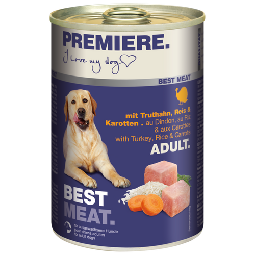 Premiere Dog Best Meat Adult Ćuretina,Šargarepa,Pirinač 400g konzerva slika 1