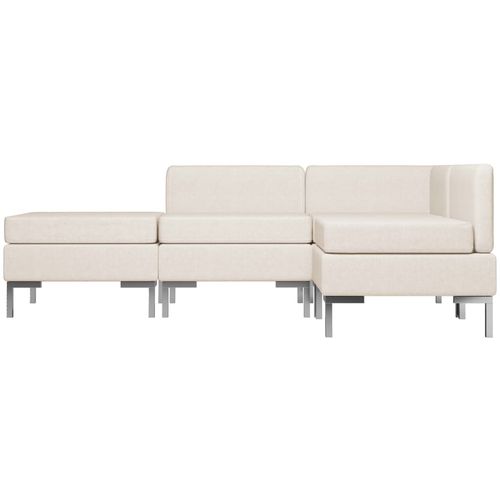 4-dijelni set sofa od tkanine krem slika 38