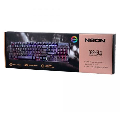 Tipkovnica NEON ORPHEUS, gaming, žična, backlight, rainbow slika 1