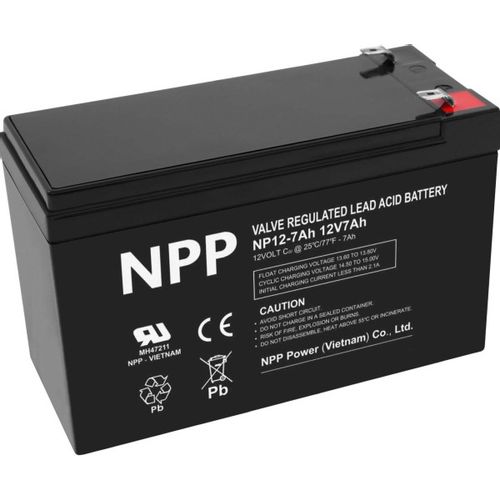 NPP NP12V-7Ah, AGM BATTERY, C20=7AH, T1, 151x65x94x100, 1,97KG, BLACK slika 3