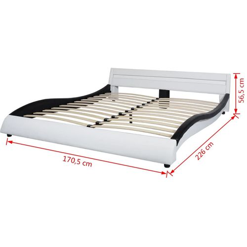 Okvir za krevet od umjetne kože s LED svjetlom crno bijeli 160 x 200 cm slika 23