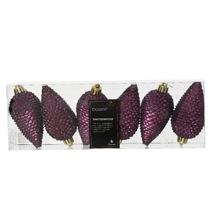 Novogodišnji set šišarki za jelku 6pcs 8cm 028677 - Dark mauve - KMG