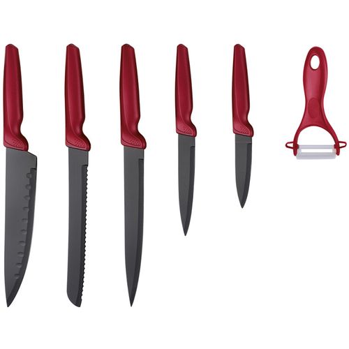 Michelino set noževa od 6 komada, crveni mat slika 1