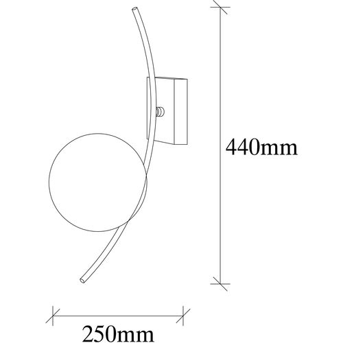 Opviq Zidna lampa HILAL, crno - bijela, metal- staklo, 15 x 25 cm, visina 44 cm, promjer sjenila 15 cm, visina 15 cm, E27 40 W, Hilal - 3821 slika 3