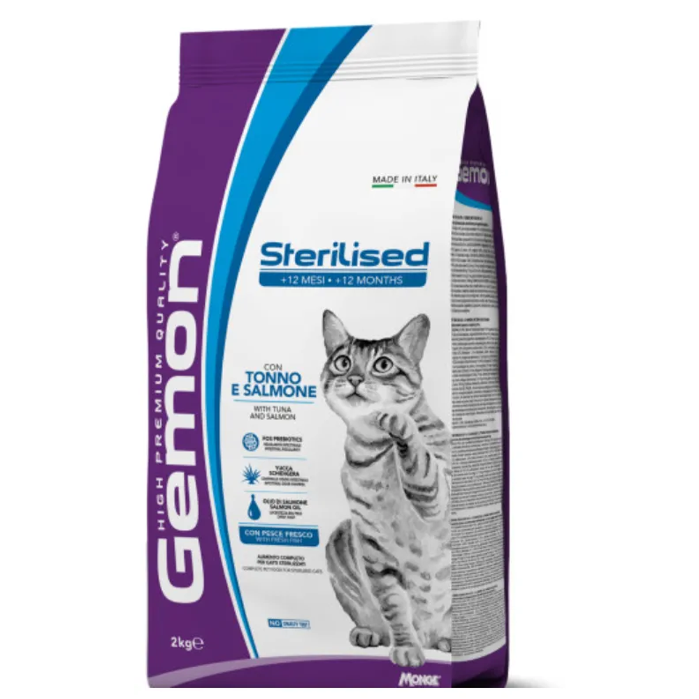 Gemon Sterilised hrana za mačke, tuna i losos, 2 kg slika 1