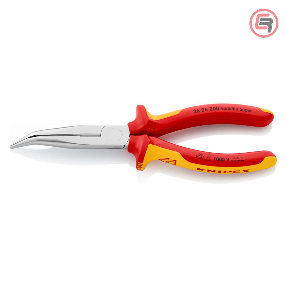 Knipex Kliješta Poluokrugla Špicasta Kriva 200mm 1000V – 26 26 200 slika 1