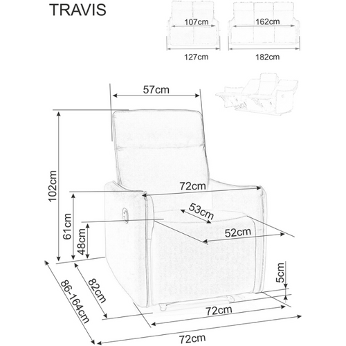 Fotelja Travis - Baršun - Siva slika 6