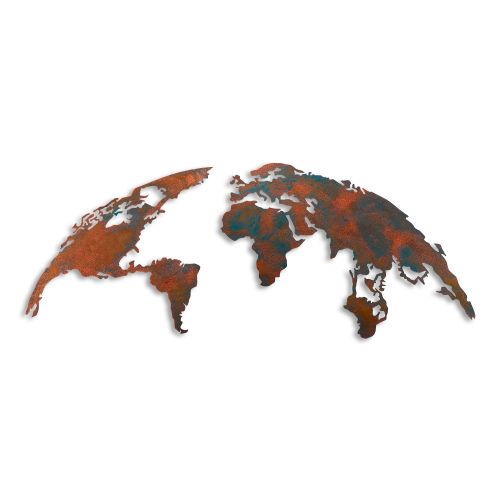 Wallity Metalna zidna dekoracija, World Map Medium - 2 slika 6